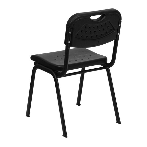 Stack Chair, Plastic, Black, 400 lb. Capcty