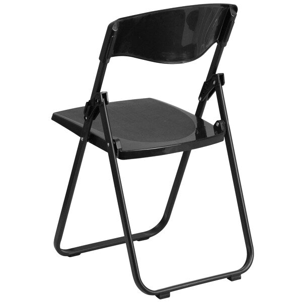 Folding Chair, Plastic, Heavy Duty, Black
