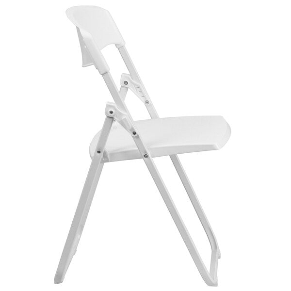 Folding Chair, Plastic, Heavy Duty, White