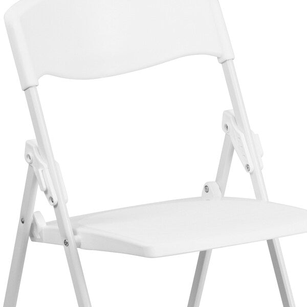 Folding Chair, Plastic, Heavy Duty, White