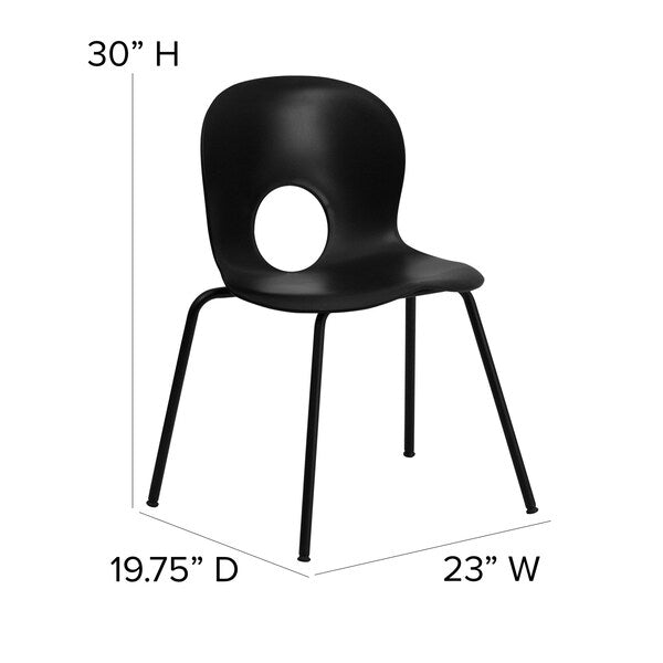 Stack Chair, Plastic, Black