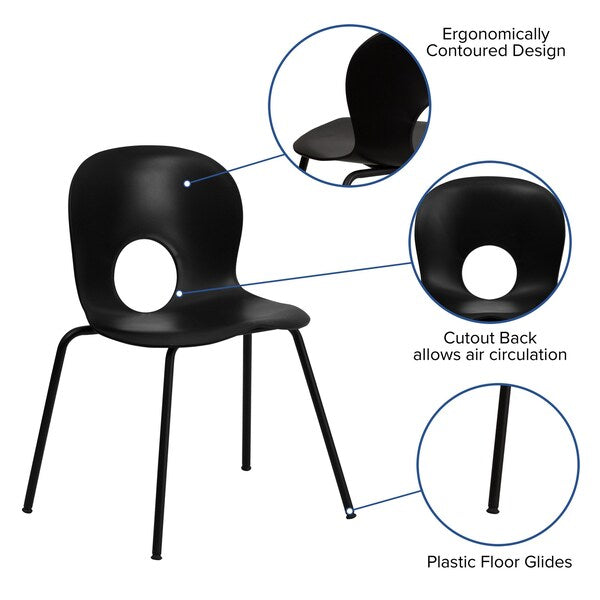 Stack Chair, Plastic, Black
