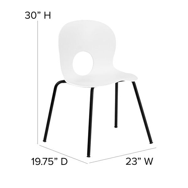 Stack Chair, Plastic, 770 lb. Capacity, Wht