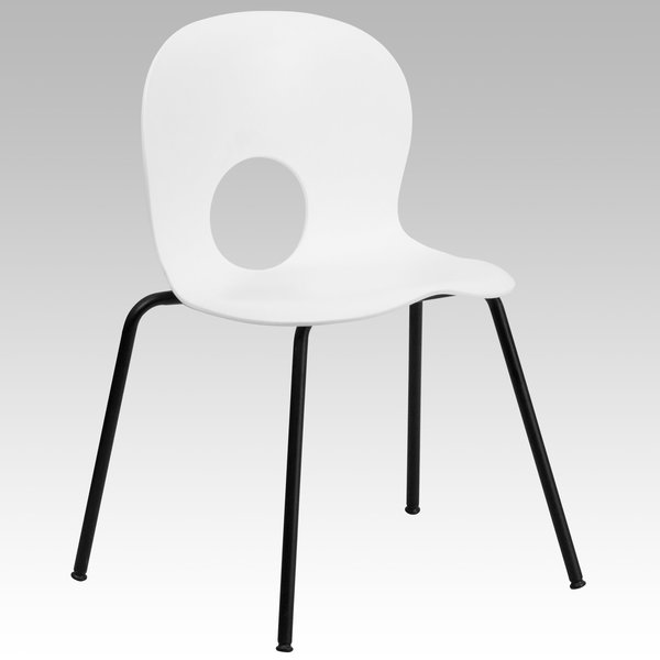 Stack Chair, Plastic, 770 lb. Capacity, Wht
