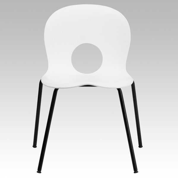 Stack Chair, Plastic, 770 lb. Capacity, Wht