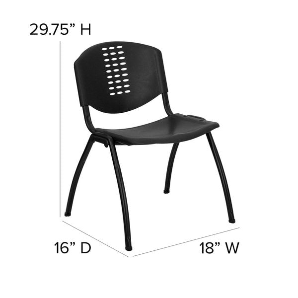 Stack Chair, Plastic, Black