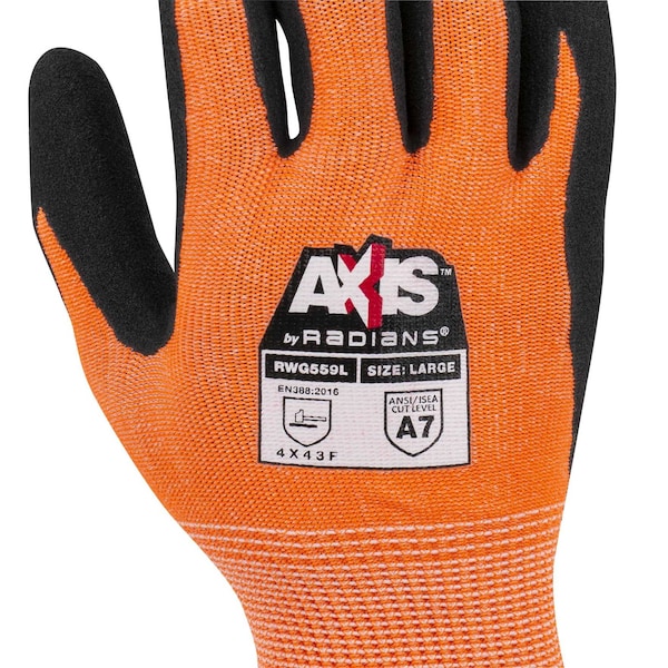 Cut Resistant Coated Gloves, A6 Cut Level, Nitrile, S, 1 PR