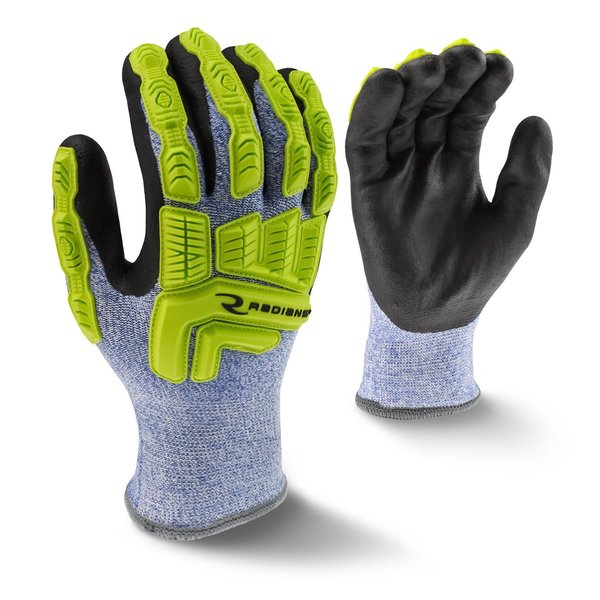 Hi-Vis Cold Protection Cut-Resistant Gloves, Acrylic Terry Lining, L