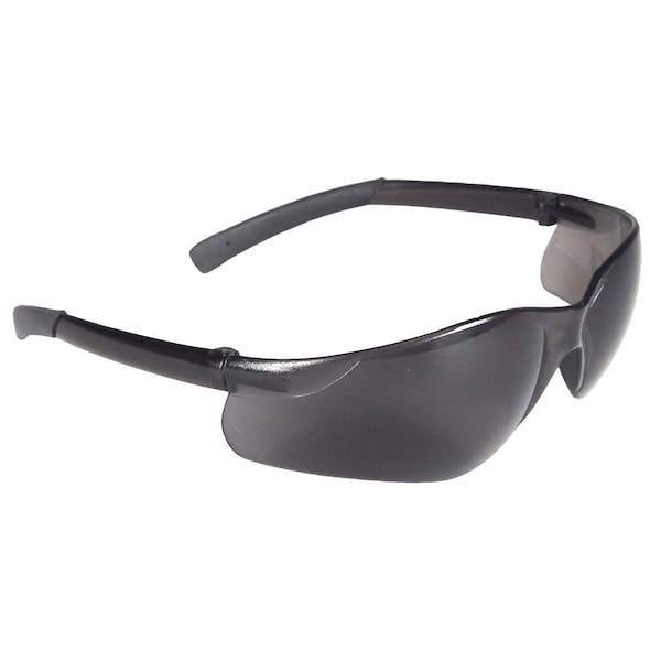 Safety Glasses, Wraparound Smoke Polycarbonate Lens, Uncoated