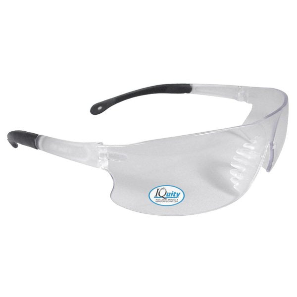 Safety Glasses, Wraparound Clear IQ Polycarbonate Lens, Anti-Fog, Scratch-Resistant