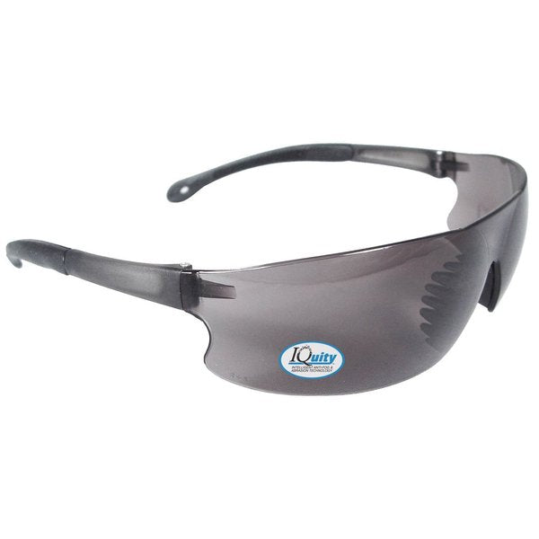 Safety Glasses, Wraparound Smoke IQ Polycarbonate Lens, Anti-Fog, Scratch-Resistant