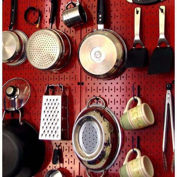Industrial Pegboard, Red Metal Peg Boards, PK2