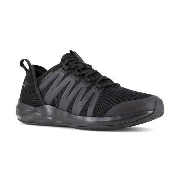 Mens Black Soft Toe Athlet Work Shoes, PR