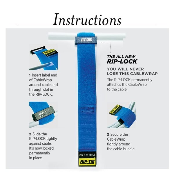 Rip-Tie Rip-Lock CableWrap 3Pk Yell, PK 3