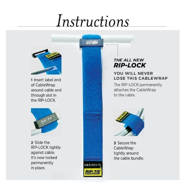 Rip-Tie Rip-Lock CableWrap 3Pk Oran, PK 3