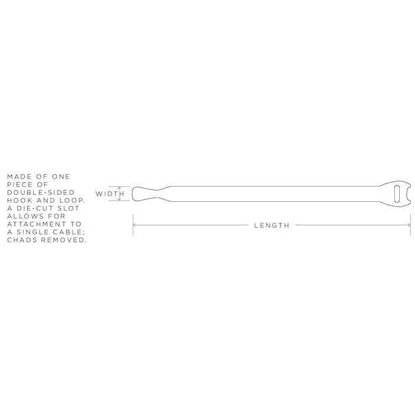 Hook and Loop Cable Tie, 1/2x8