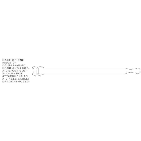 Hook and Loop Cable Tie, 1/4x5.5