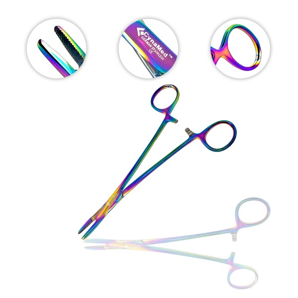 Multi Color Rainbow Hemostats with Sciss