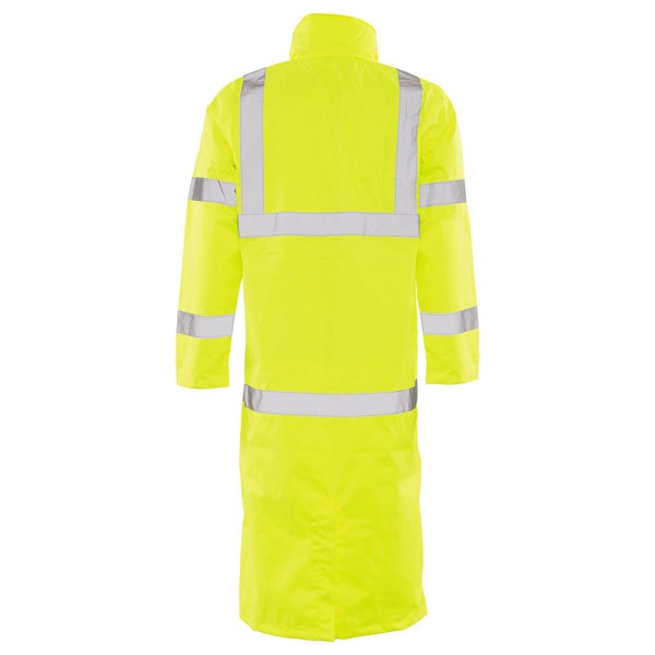 Long Rain Coat, Class 3, Hi-Viz, Lime, 2XL
