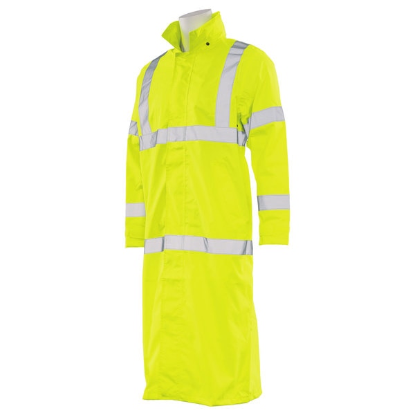 Long Rain Coat, Class 3, Hi-Viz, Lime, 2XL