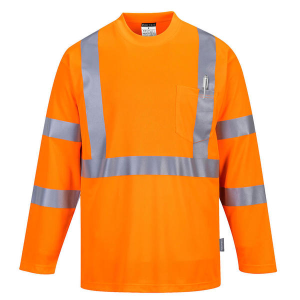 Hi-Vis Long Sleeved T-Shirt, Med