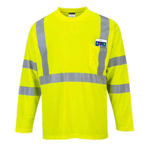 Hi-Vis Long Sleeved T-Shirt, Med