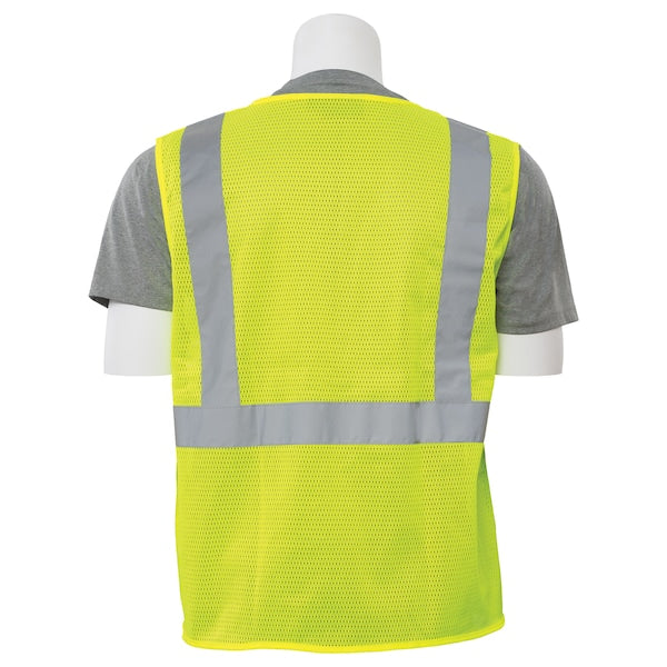 Safety Vest, Zippered, Hi-Viz, Lime, 5XL