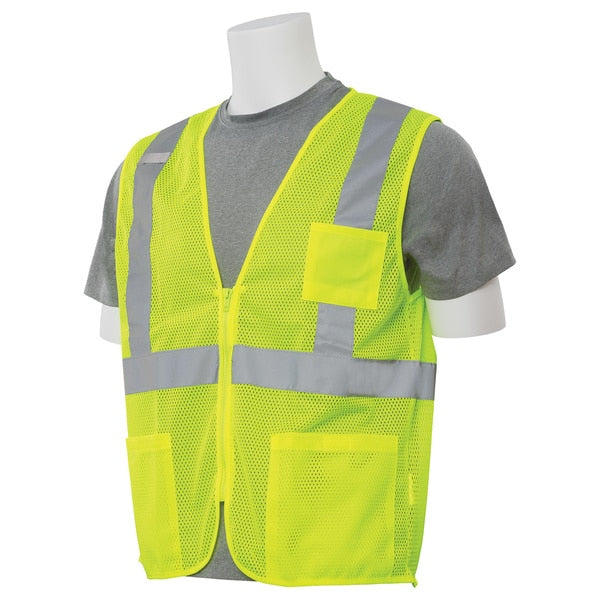 Safety Vest, Economy, Hi-Viz, Lime, M