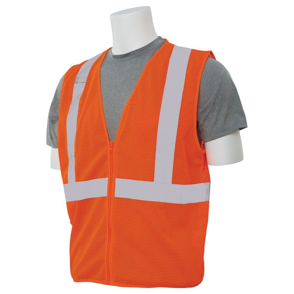 Safety Vest, Economy, Hi-Viz, Orange, L