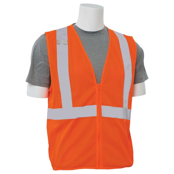 Safety Vest, Economy, Hi-Viz, Orange, L