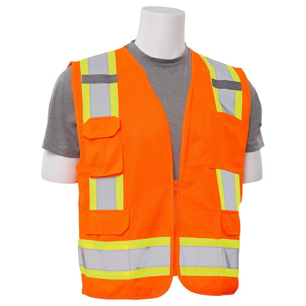 Safety Vest, ANSI, Hi-Viz, Orange, 3XL