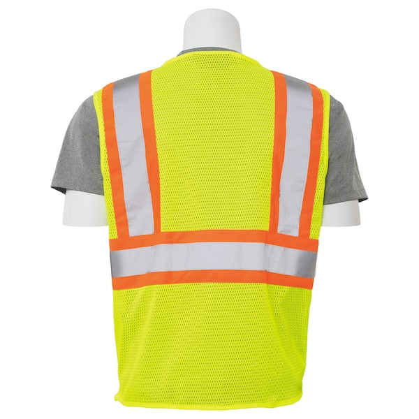Vest, Hi-Viz, Lime, Contrasting Trim, S