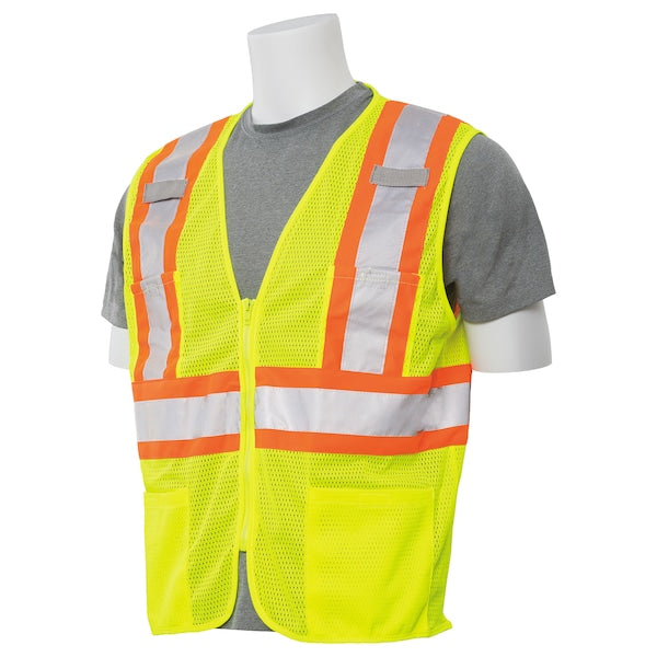 Vest, Hi-Viz, Lime, Contrasting Trim, S