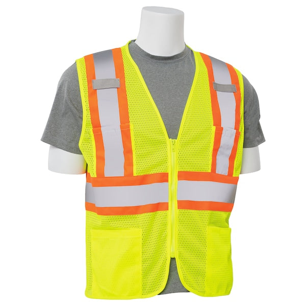Vest, Hi-Viz, Lime, Contrasting Trim, S