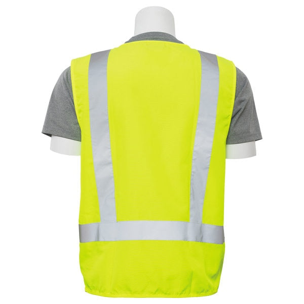 Safety Vest, Zipper, Hi-Viz, Lime, XL