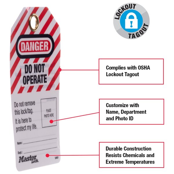 Photo ID Safety Tags, Danger Do Not Operate, English, 12 Per Pack