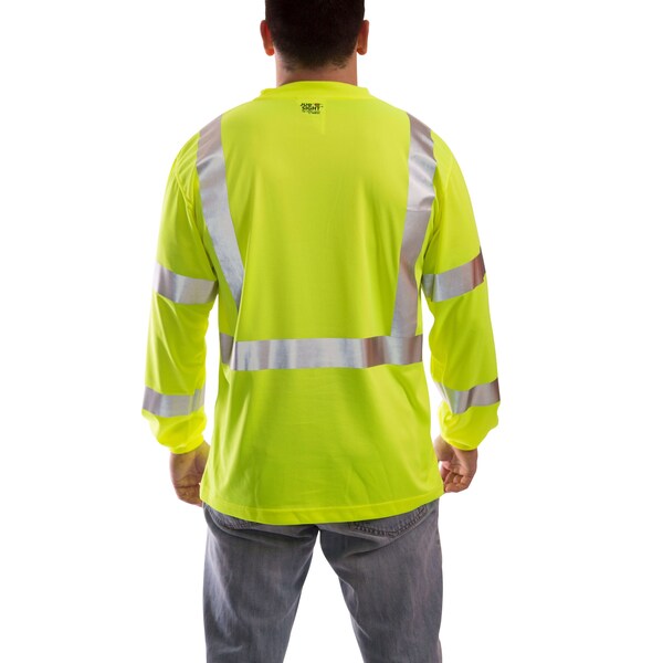 Job Sight Hi-Vis T-Shirt, Long Sleeve, Lime, S