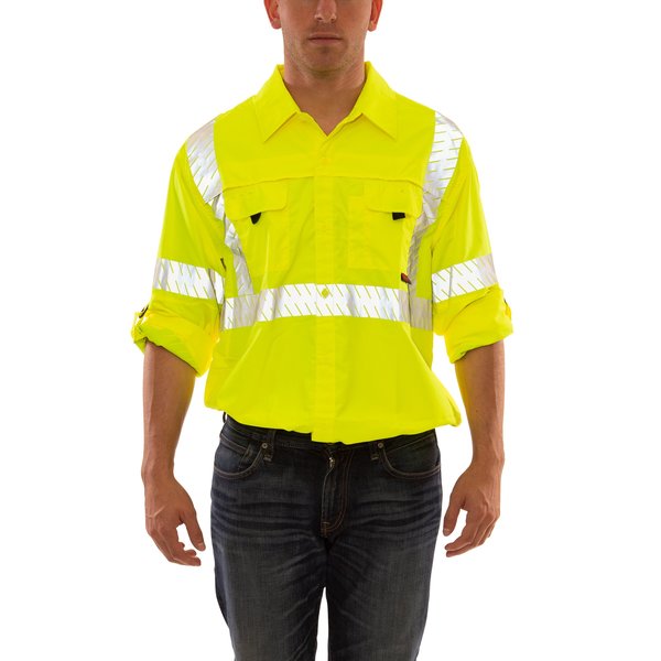 Job Sight Work Shirt, Size S, Hi-Vis Green/Yellow