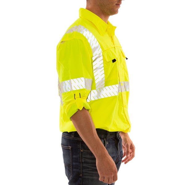 Job Sight Work Shirt, Size S, Hi-Vis Green/Yellow