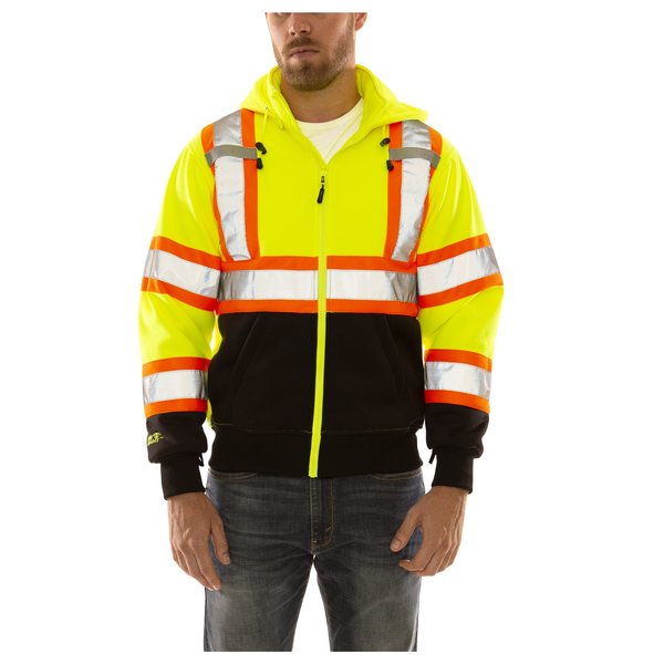 High Visibility Sweatshirt, 2XL, Polyester