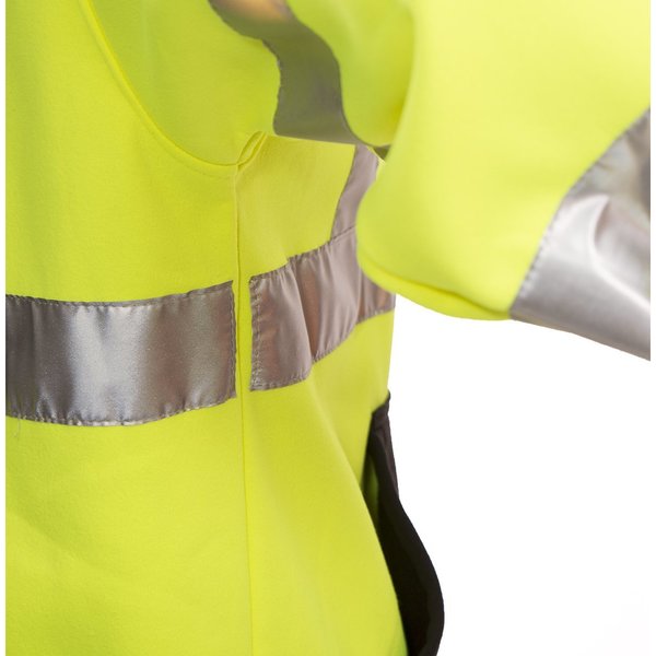 Job Sight Hi-Vis Hooded Sweatshirt, Cl. 3, Lime, M