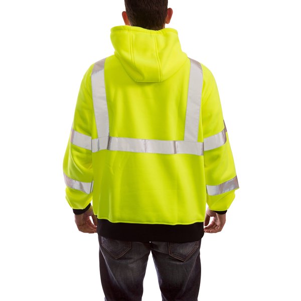 Job Sight Hooded Sweatshirt, XL, Polyester, ANSI 107