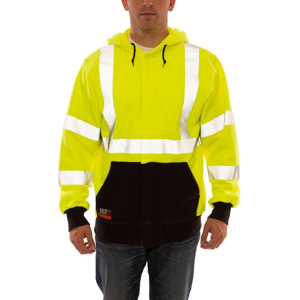Job Sight FR Hooded Sweatshirt, Yellow/Black, 5XL
