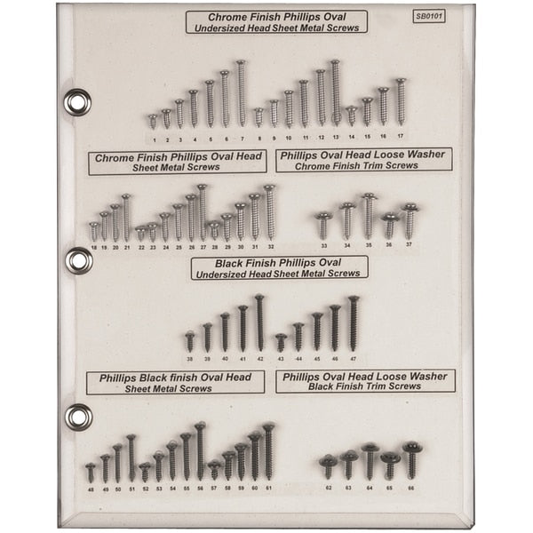 Sheet Metal Screw, Black Chrome Oval Head Phillips Drive