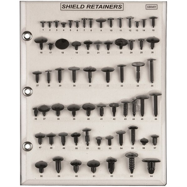 Nyln Shield Ret Sample Board Hole Sizes/Ls