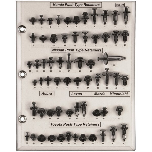Screw/Push Ret Sample Board Import Car/Truck