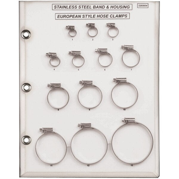 Stain Bnd Hose Clamp Samp Bd 8mm-90mm Clamp Rng Euro Sty