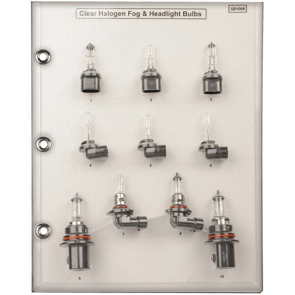 Bulb Sample Board Clr Halogen Fog/HeadLght, 10PCS