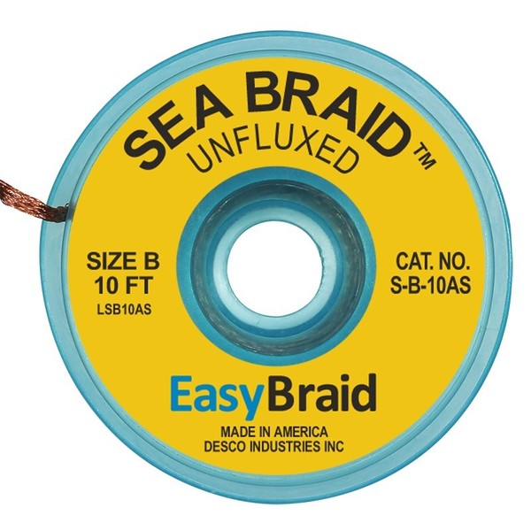 DESOLDERING BRAID, SEA BRAID, .050, PK25