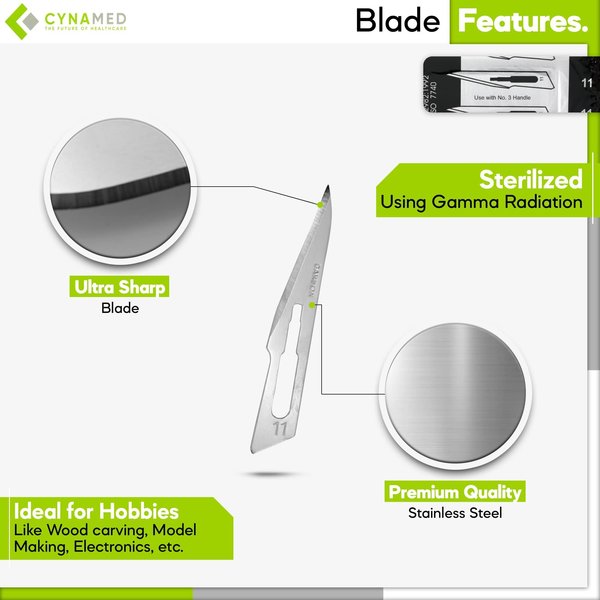 Lab Scalpel Blades, Size 11, Box of 100